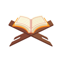 Illustration of the Holy Qur'an. religious book vector. Open book on the table. book lover and likes to read