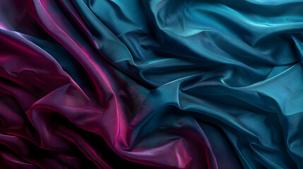 Fototapeta premium Vibrant silk fabric draped elegantly, showcasing rich colors and smooth texture, ideal for design