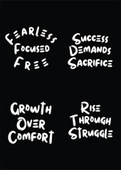 Motivational Typography Quotes for Posters and tshirts set design