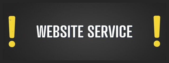Website Service. A blackboard with white text. Illustration with grunge text style.