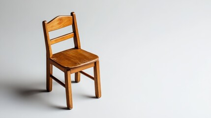 Fototapeta premium A Simple Wooden Chair on a White Background
