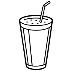 Creative Smoothie Glass Line Art Illustration