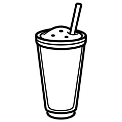 Creative Smoothie Glass Line Art Illustration