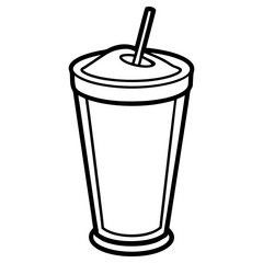 Creative Smoothie Glass Line Art Illustration