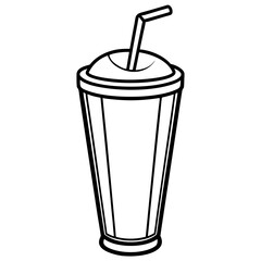 Creative Smoothie Glass Line Art Illustration