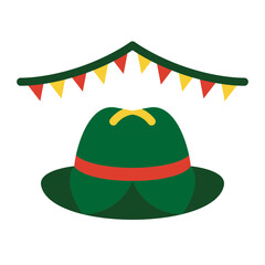 Festival Hat Badge Vector Design Icon Style