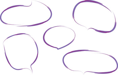 Fototapeta premium purple decorative doodle hand drawn art speech bubbles