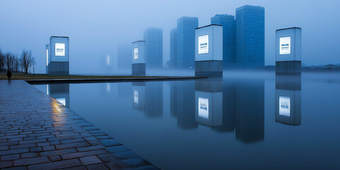 modern city in the morning