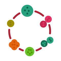 Microorganism Lifecycle Vector Design Icon Style