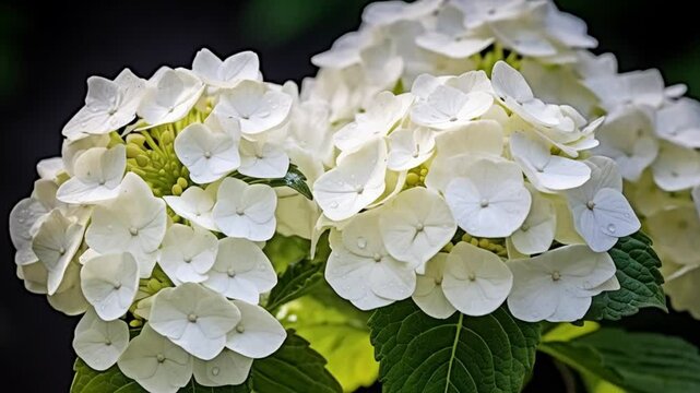 White hydrangea in the garden