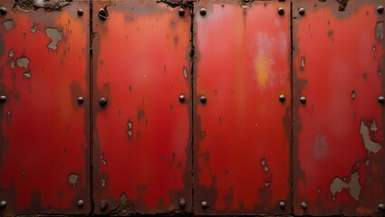 Fototapeta premium Distressed Red Rusty Metal Texture with Worn and Weathered Surface