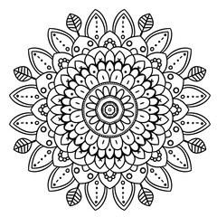 Mandala Art Patter Black and White 