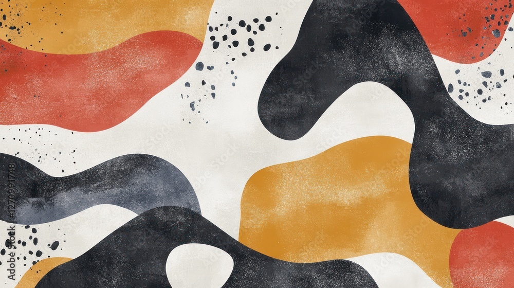 Poster abstract colorful shapes and patterns on a textured background, suitable for design projects