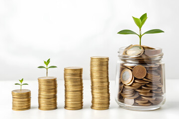 Growing savings, financial investment concept