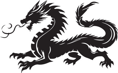 Dragon silhouette vector EPS 