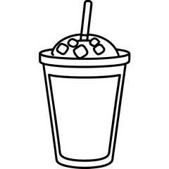 Elegant Coffee Cup Outline for Vector Designs