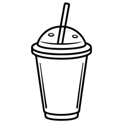 Elegant Coffee Cup Outline for Vector Designs