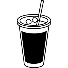 Elegant Coffee Cup Outline for Vector Designs