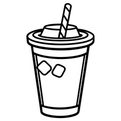 Elegant Coffee Cup Outline for Vector Designs