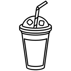 Elegant Coffee Cup Outline for Vector Designs