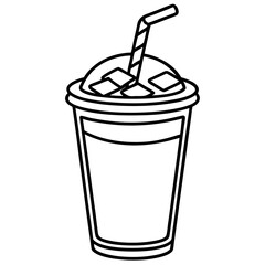 Elegant Coffee Cup Outline for Vector Designs