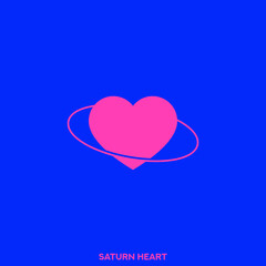 A Heart symbol. Vector Heart sign. Love symbol. Saturn Heart. Saturn ring.