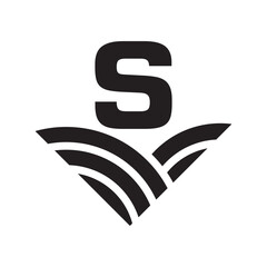 Initial Letter S Agriculture Logo Concept For Farming Symbol Vector Template