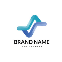 A letter gradient typography monogram logo