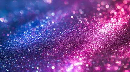 Obraz premium Sparkling bokeh lights in pink and purple shades, abstract glitter texture