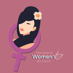 Modern art of happy international women’s day banner design vector illustration for social media or print