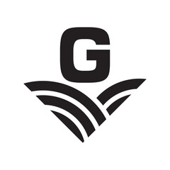 Initial Letter G Agriculture Logo Concept For Farming Symbol Vector Template