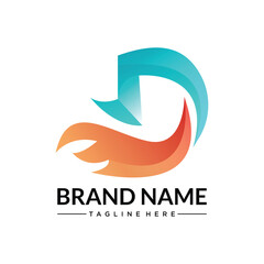 D gradient abstract colorful logo