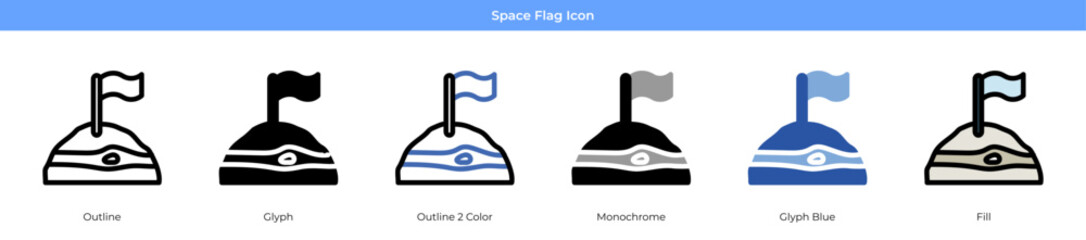 Space Flag Icon Set