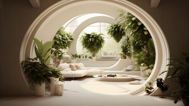 Innovative Nature Inspired Air Duct System Blending Seamlessly with Indoor Greenery Creating a Sustainable and Integrated Interior Design Solution