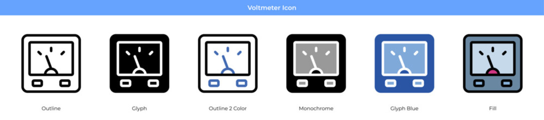 Voltmeter Icon Set