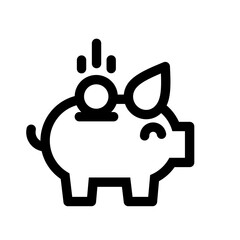 piggy bank safe money line style icon