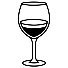 Elegant Wine Glass Minimalist Vector Art