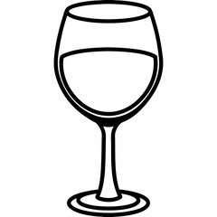 Elegant Wine Glass Minimalist Vector Art