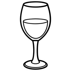 Elegant Wine Glass Minimalist Vector Art