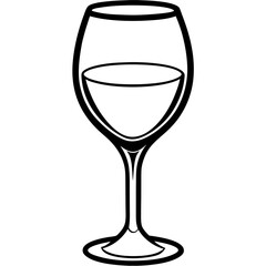 Elegant Wine Glass Minimalist Vector Art