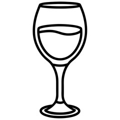 Elegant Wine Glass Minimalist Vector Art