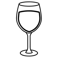 Elegant Wine Glass Minimalist Vector Art