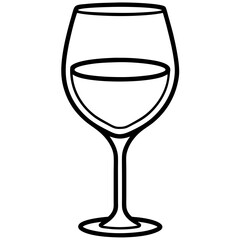Elegant Wine Glass Minimalist Vector Art