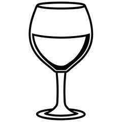 Elegant Wine Glass Minimalist Vector Art