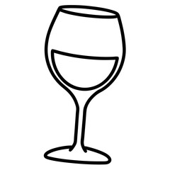 Elegant Wine Glass Minimalist Vector Art