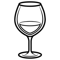 Elegant Wine Glass Minimalist Vector Art