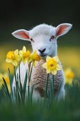 Fototapeta premium Daffodils flowers spring yellow.