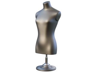 half body mannequin with sleek design and adjustable metal stand, perfect for displaying clothing or accessories in retail setting. This versatile display piece enhances visual merchandising