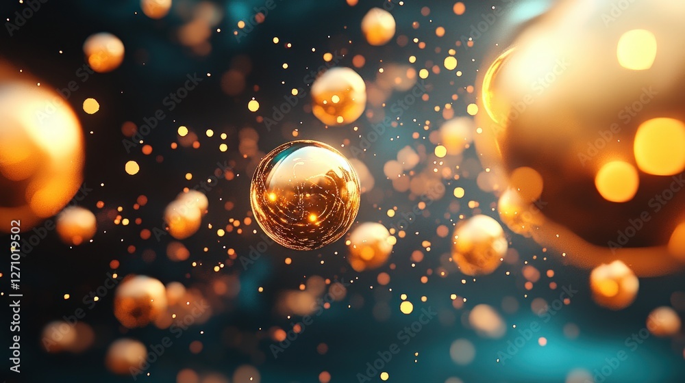 Aufkleber abstract representation of glowing spheres in a beautiful background