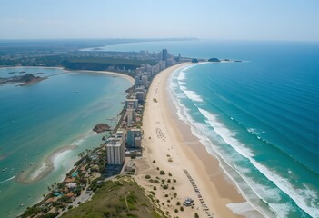 Fototapeta premium Aerial beach view 